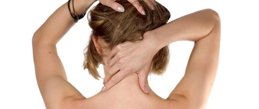 Self-massage of the cervical spine for osteochondrosis.